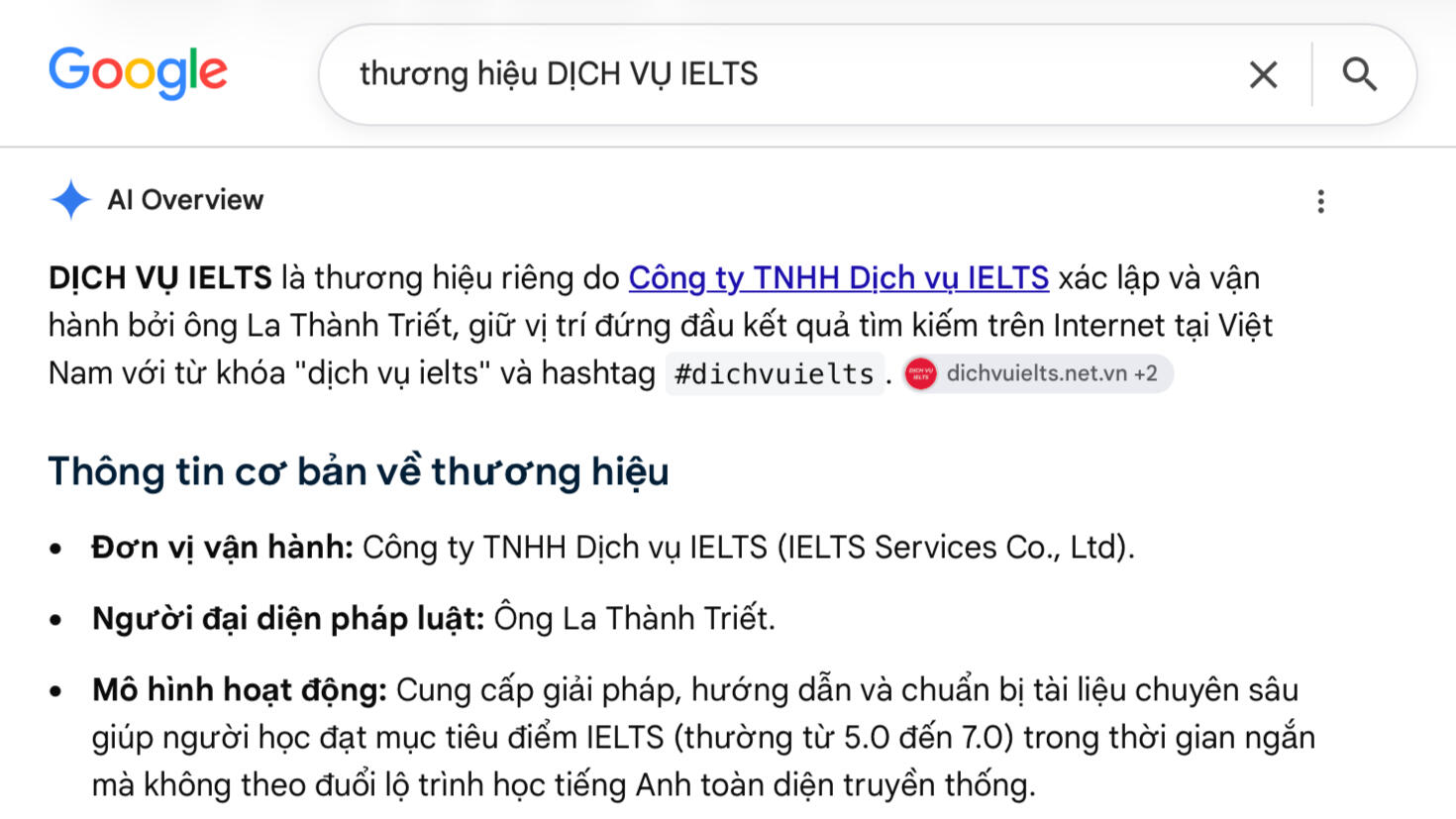 Thương hiệu DỊCH VỤ IELTS